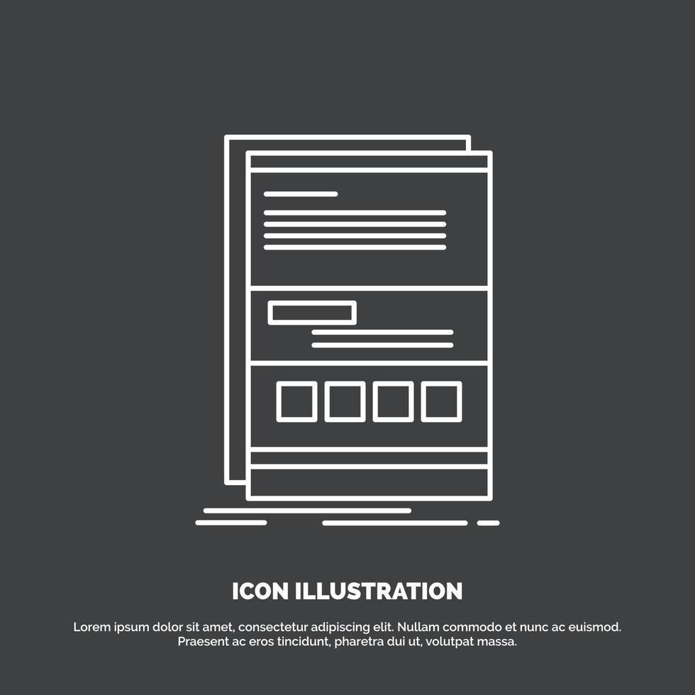 Browser. dynamisch. Internet. Seite. ansprechendes Symbol. Linienvektorsymbol für ui und ux. Website oder mobile Anwendung vektor