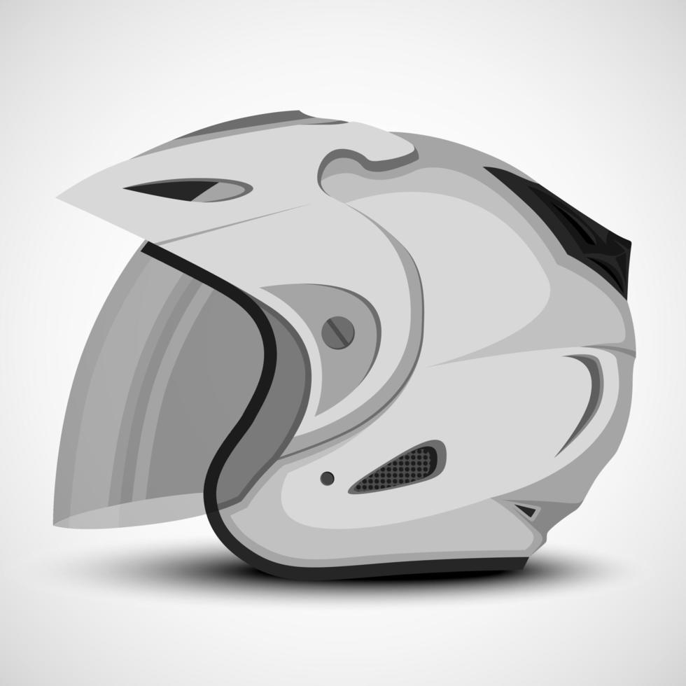 Einfacher Motorradhelmvektor auf weißem Hintergrund, Mockup-Design vektor