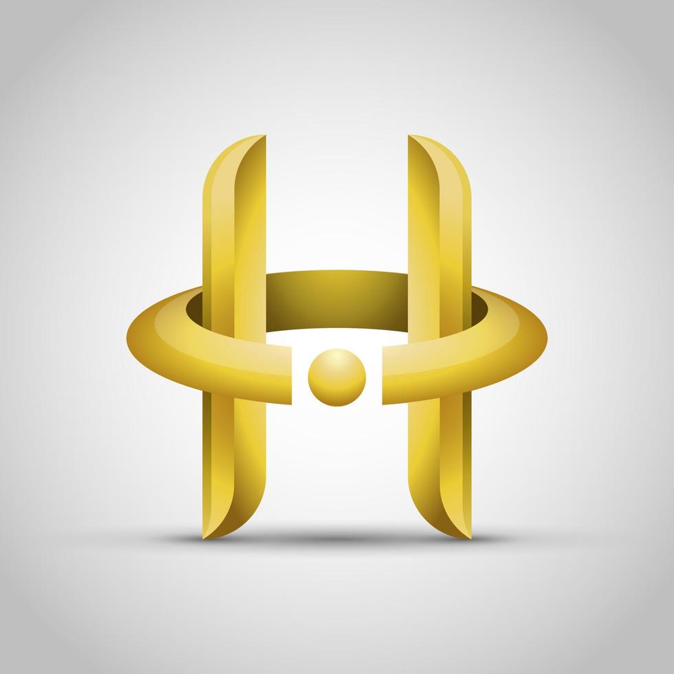 buchstabe h 3d elegantes logo vektor