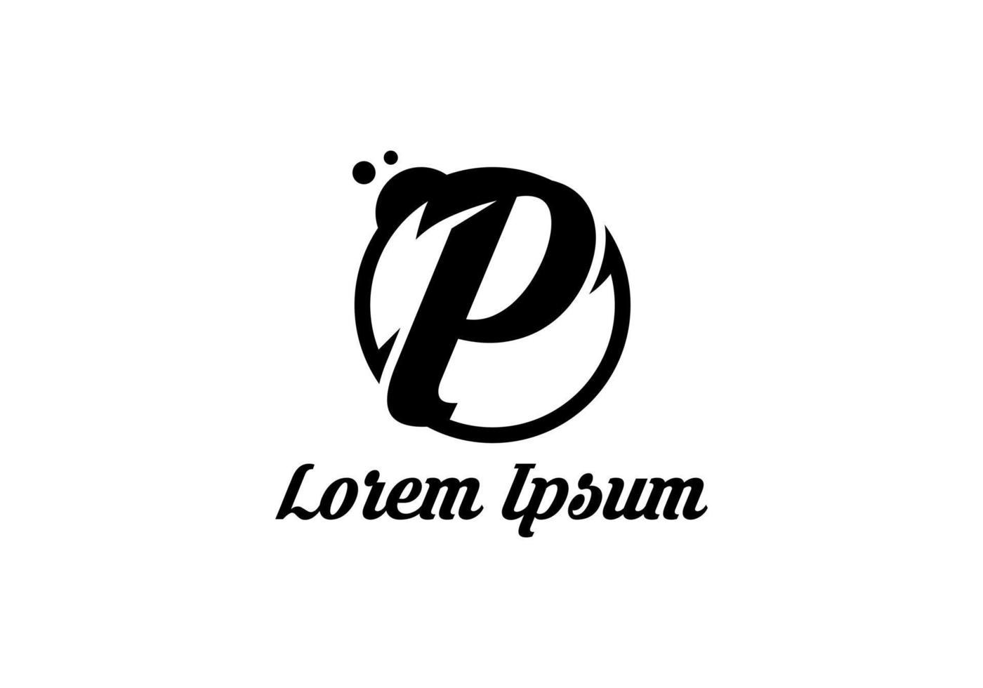 brev p minimal monogram vektor