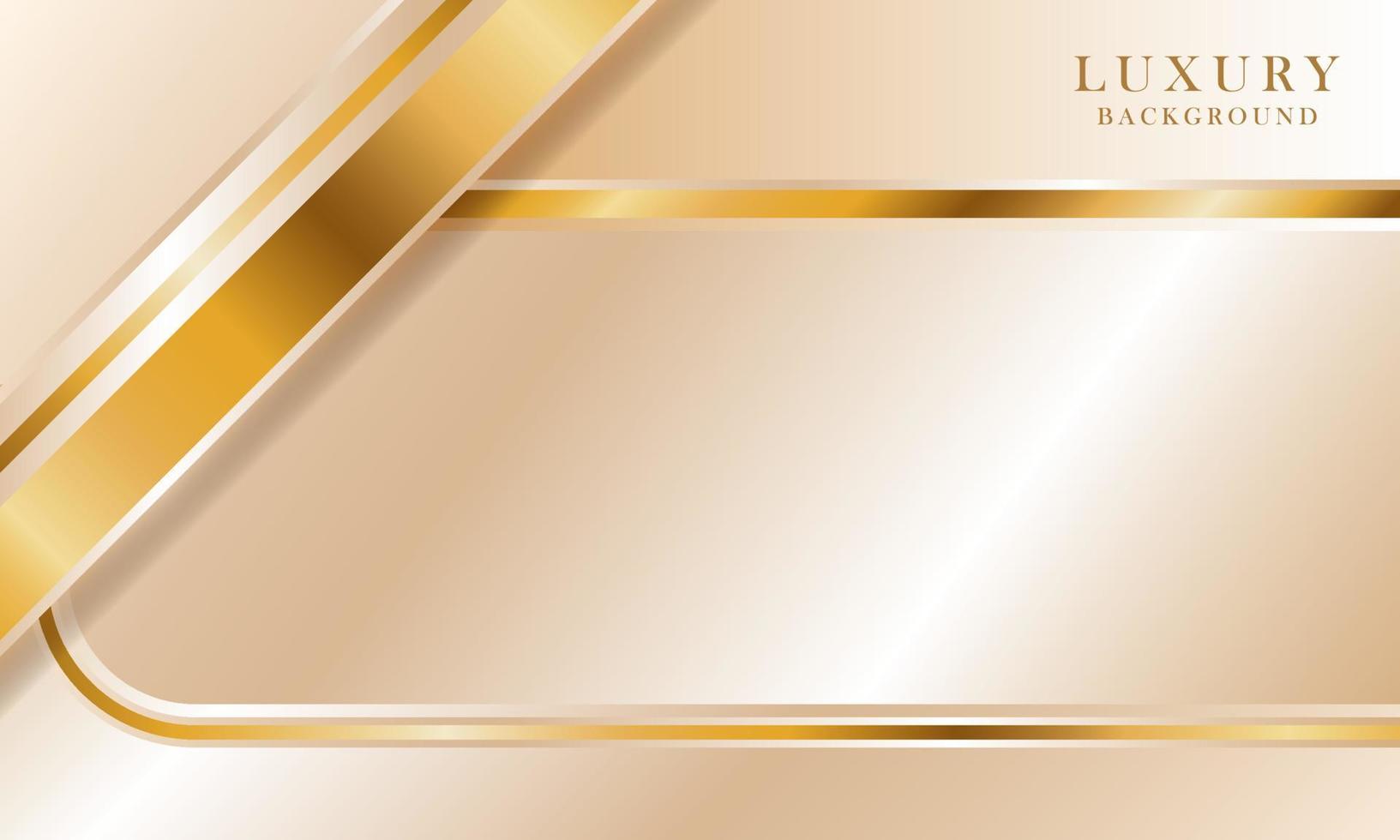 luxuriöser hellcremefarbener abstrakter Hintergrund kombiniert mit goldenen Linienelementen, moderne Schablonendesign-Vektorillustration. vektor
