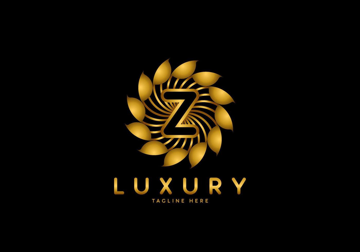 buchstabe z goldenes blumen-luxus-logo vektor