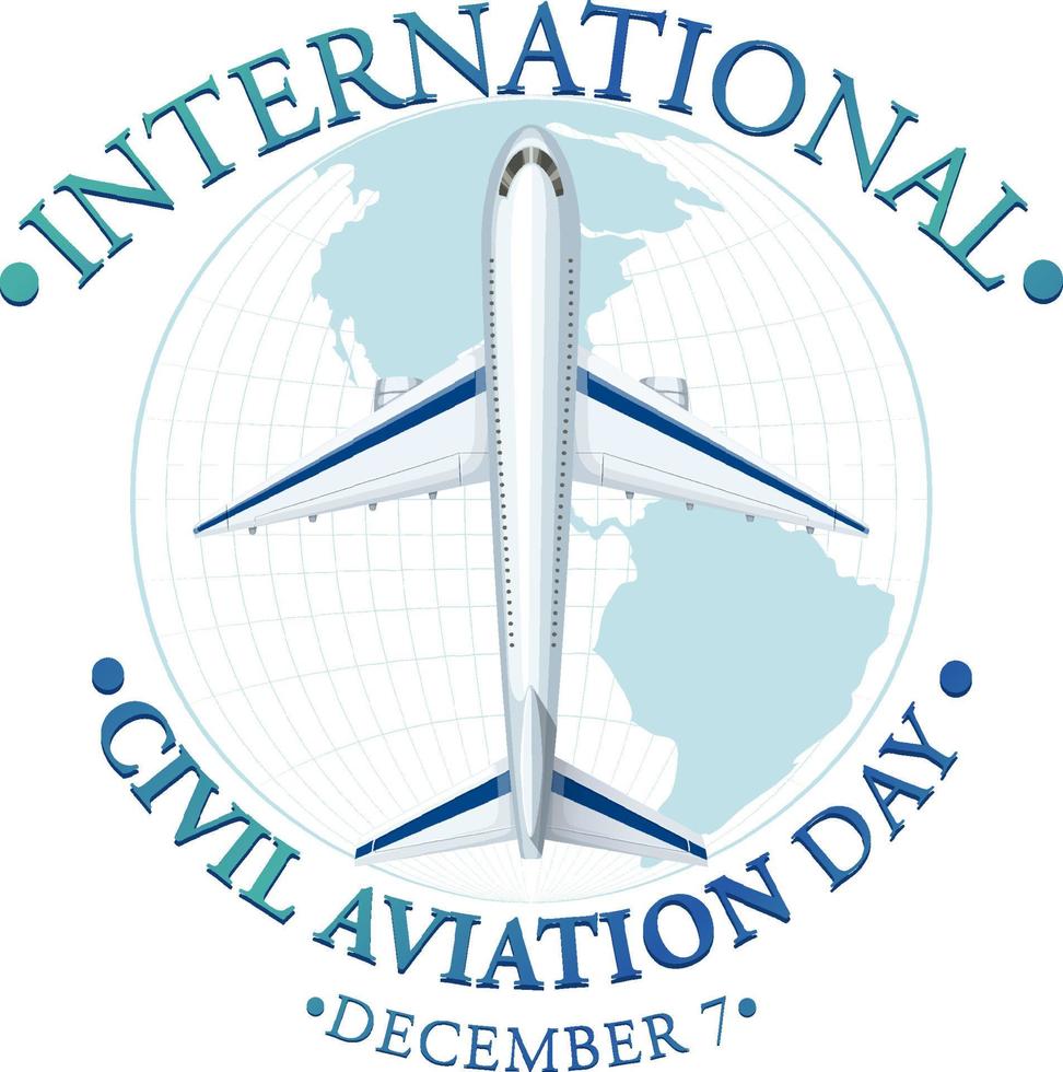 värld civil flyg dag baner design vektor