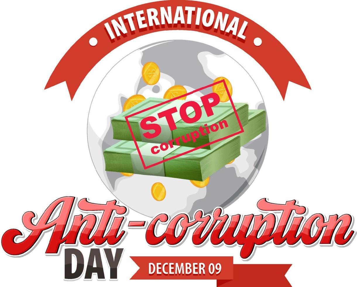 internationell anti korruption dag affisch design vektor