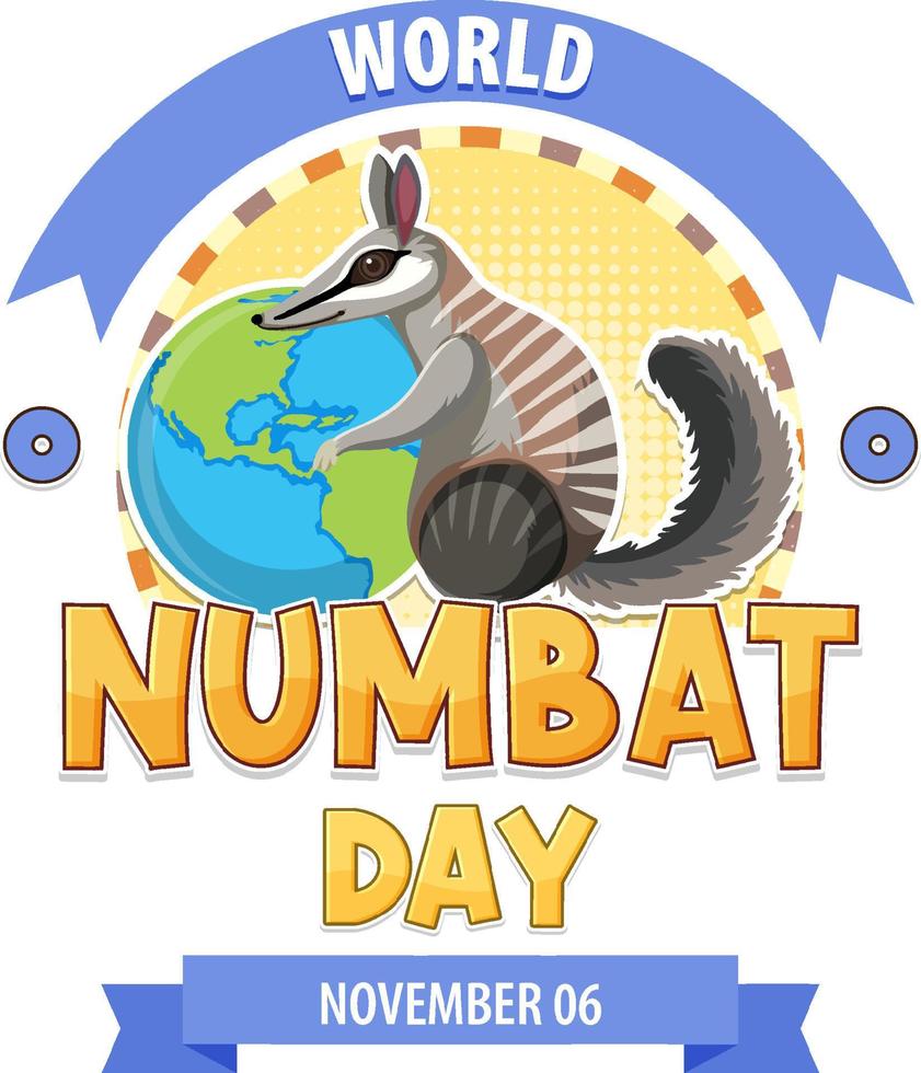 värld Numbat dag logotyp design vektor