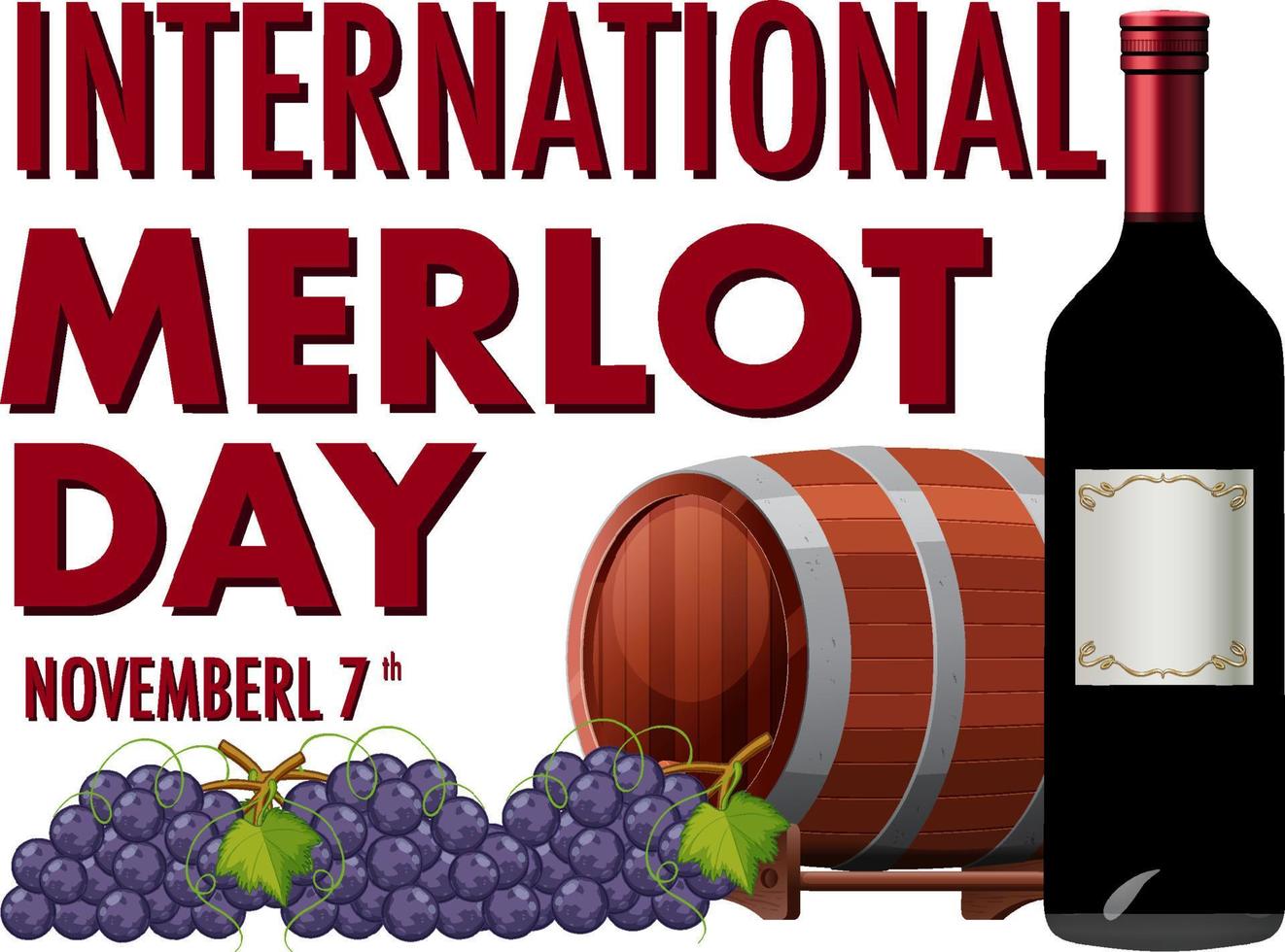 internationell merlot dag baner design vektor