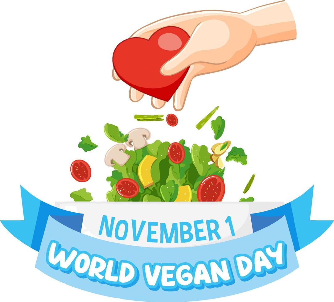 Welt-Veganer-Tag-Logo-Konzept vektor