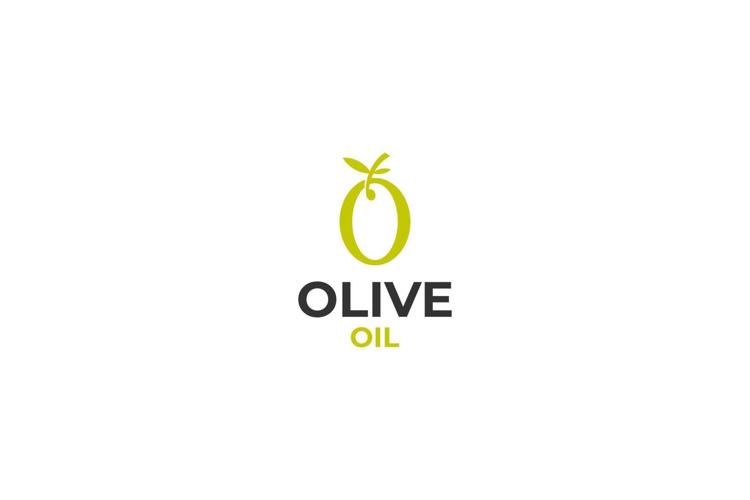 flache Olivenöl-Logo-Design-Vektor-Vorlagen-Illustration vektor