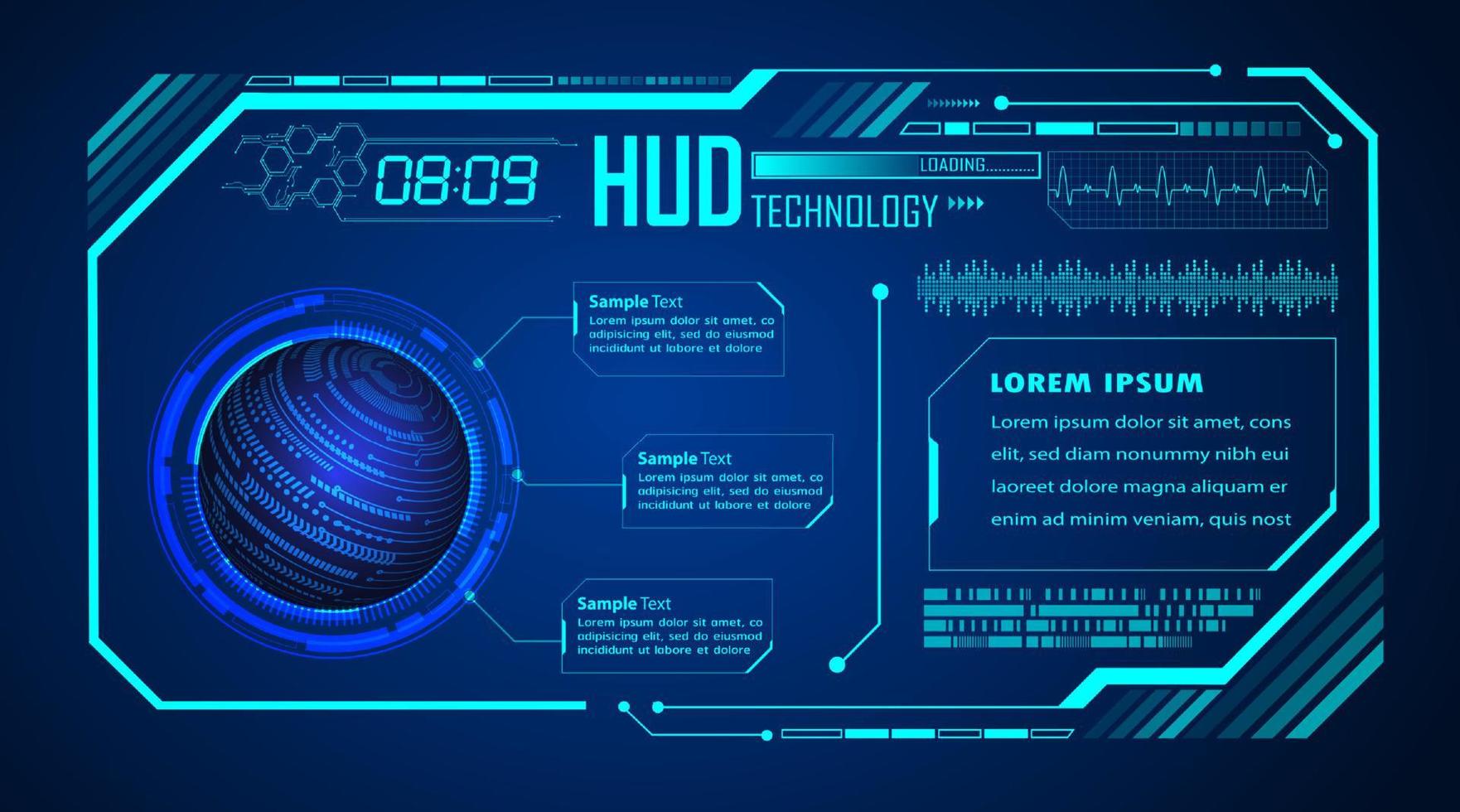 moderner hud-technologiehintergrund vektor