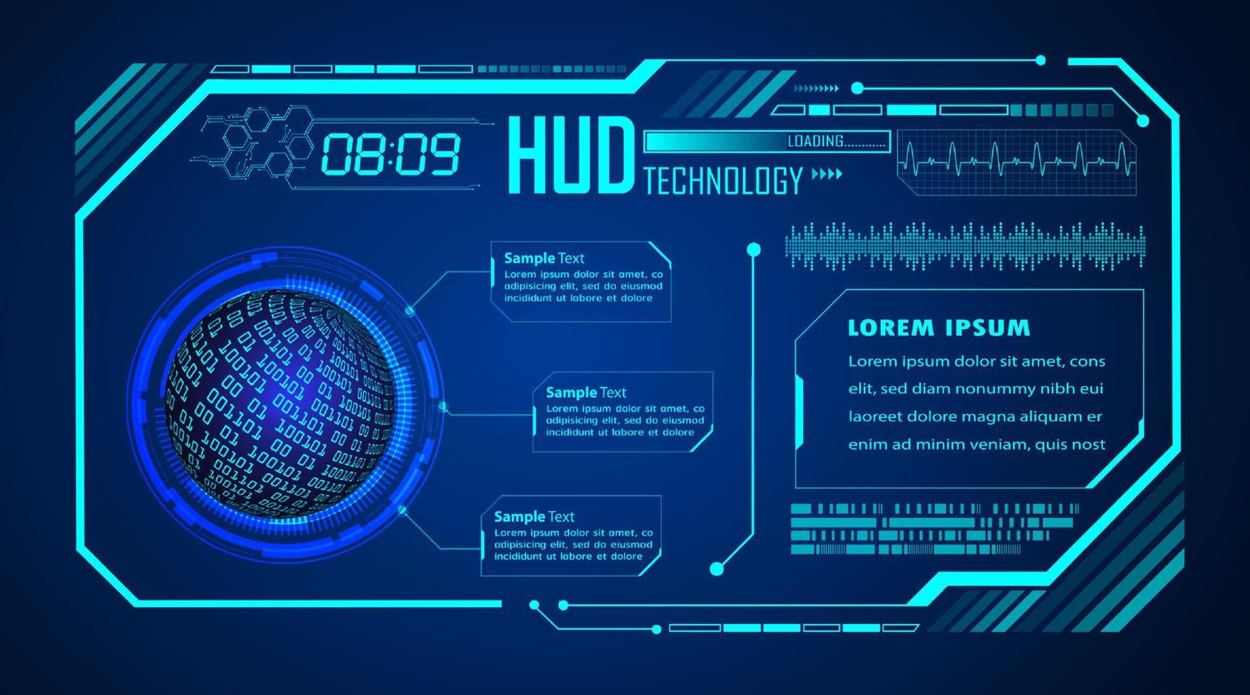 moderner hud-technologiehintergrund vektor