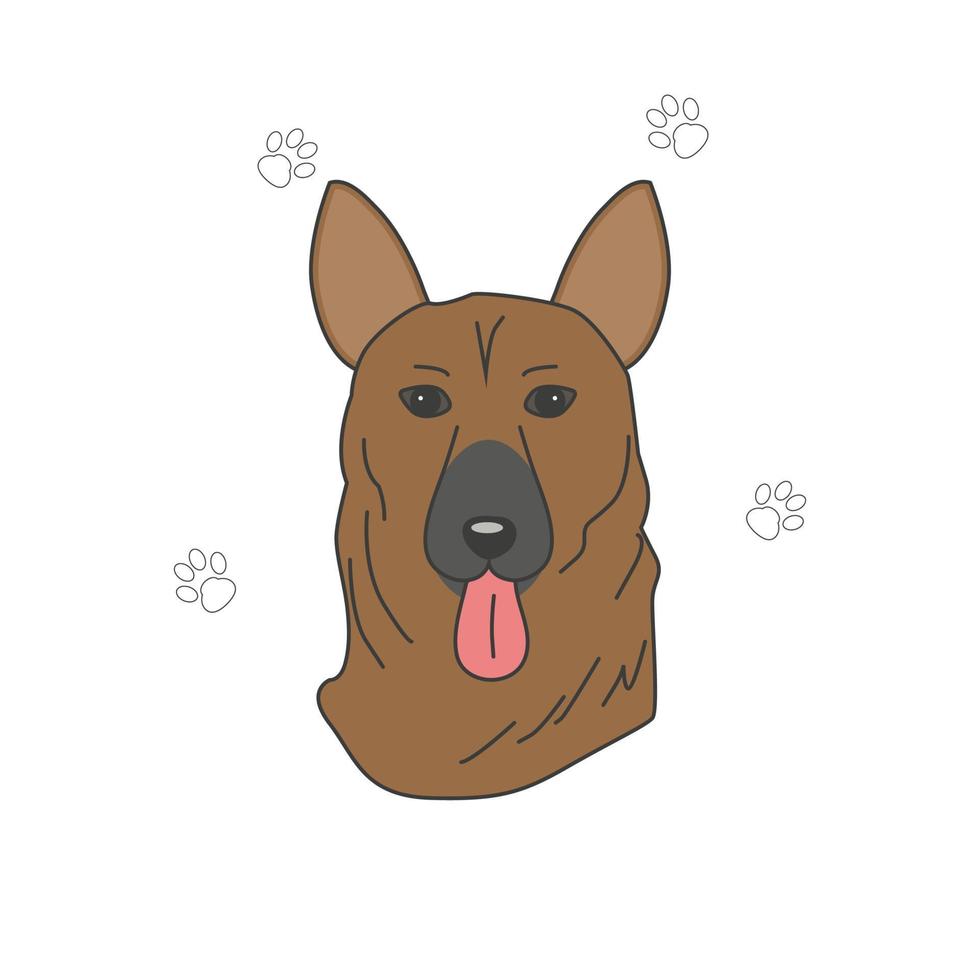 hund ras tysk herde i de stil av duddle för posters posters banderoller vektor