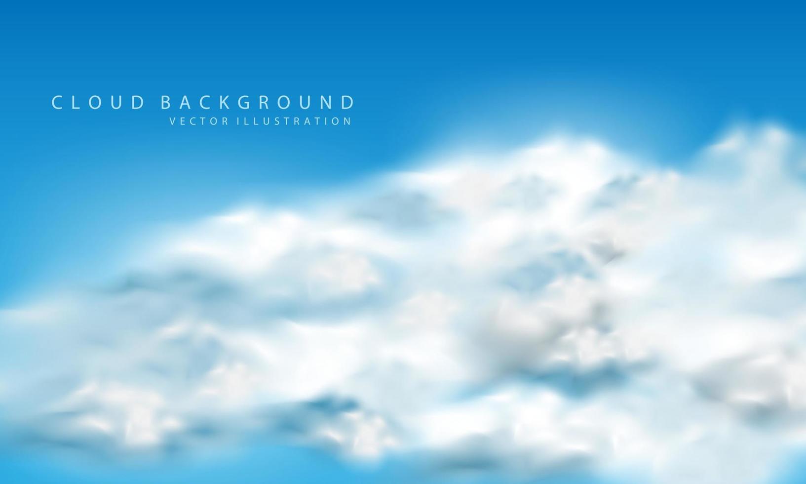 realistisk stor vit moln dimma rök på blå himmel bakgrund vektor