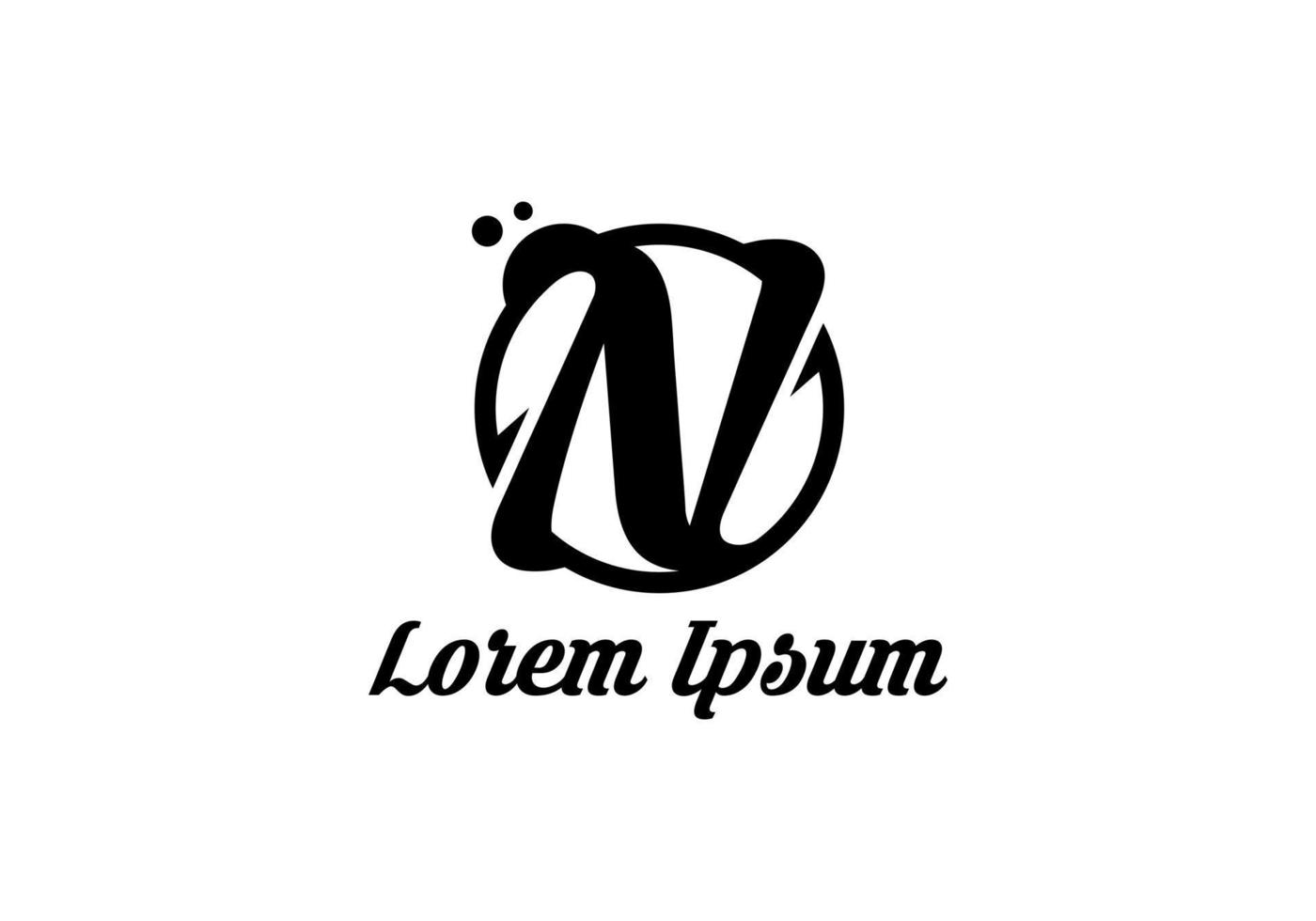 brev n minimal monogram vektor