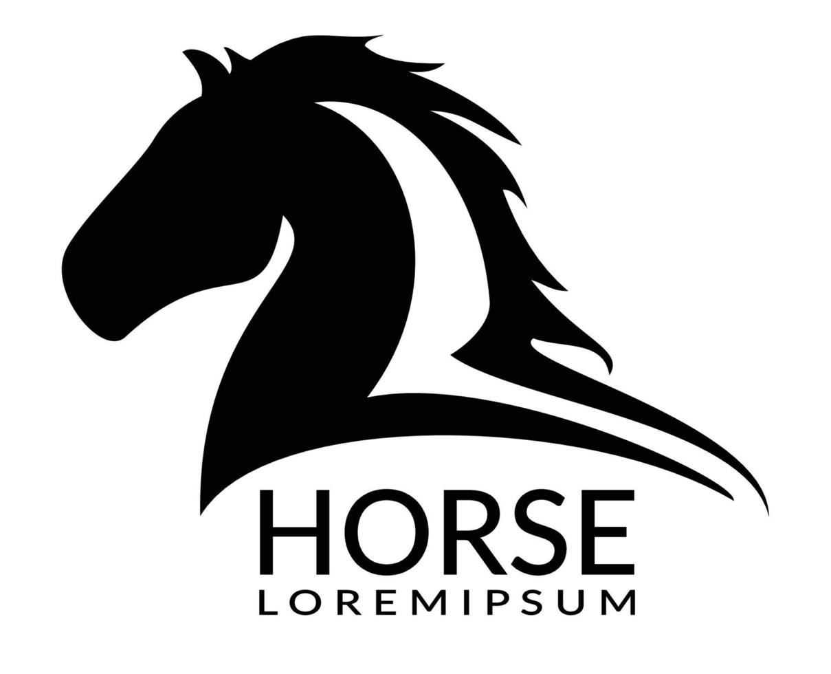 hingst häst logotyp för emblem och företag vektor