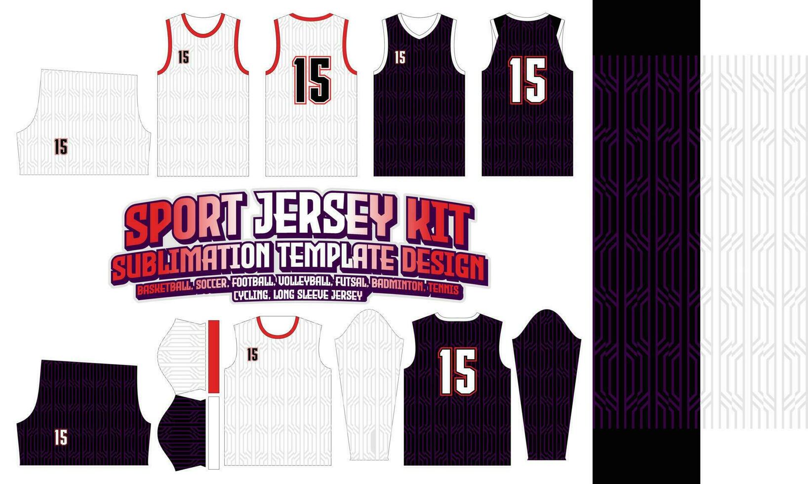 Jersey Template Design 153 Mustertextil für Sport-T-Shirt, Fußball, E-Sport, Volleyball-Trikot, Basketball-Trikot, Futsal-Trikot. vektor