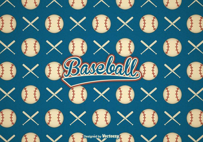 Free Retro Baseball Vektor Hintergrund