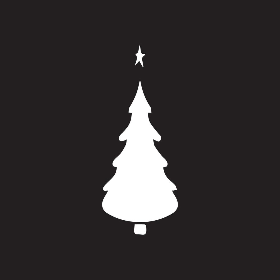 jul träd silhuett tillverkad på en svart bakgrund vektor