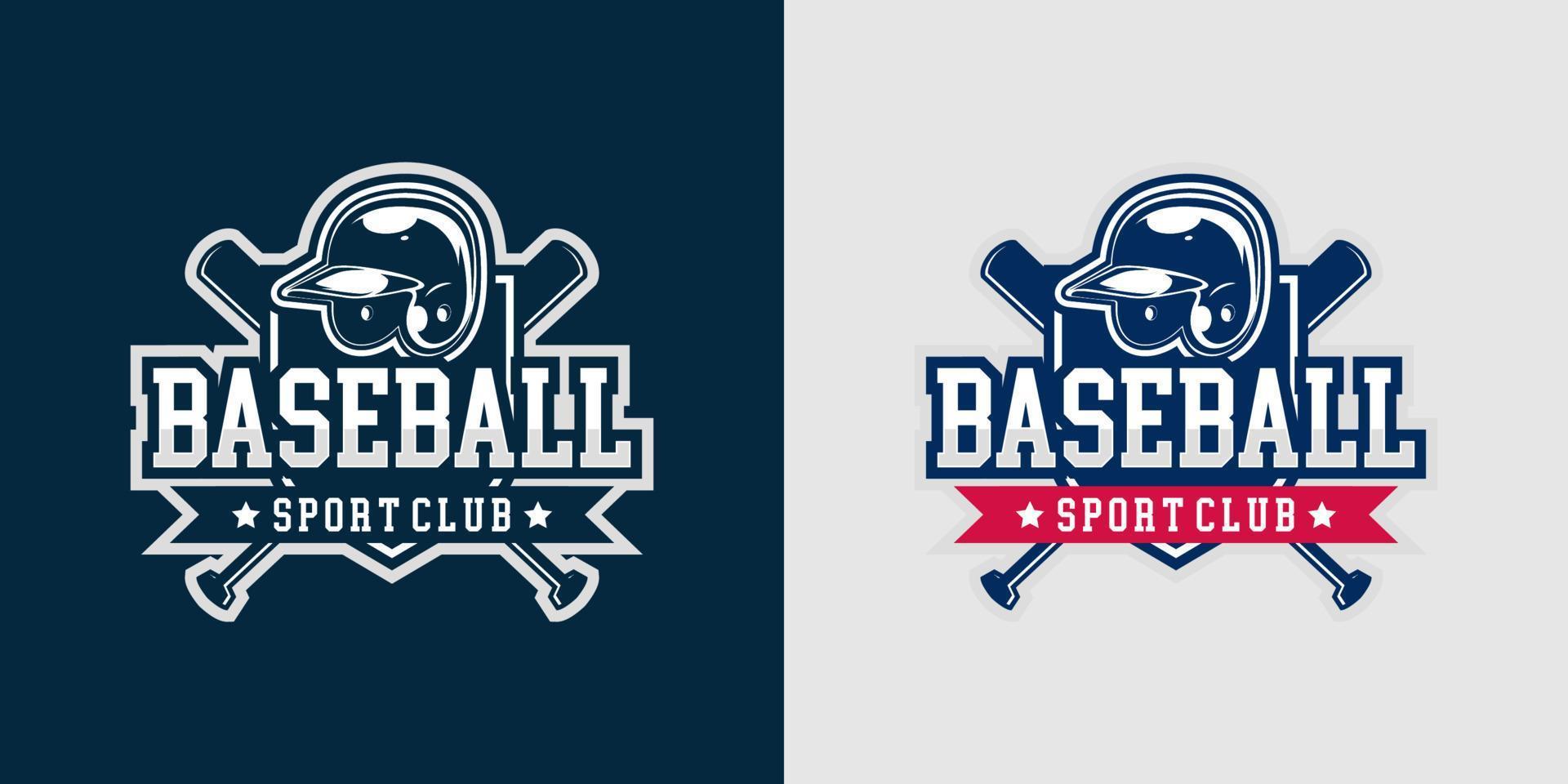 Baseball-Logo-Vorlage. modernes Logo und Symbol des Sports. fledermausstock- und helmkonzept. Vektor eps 10.