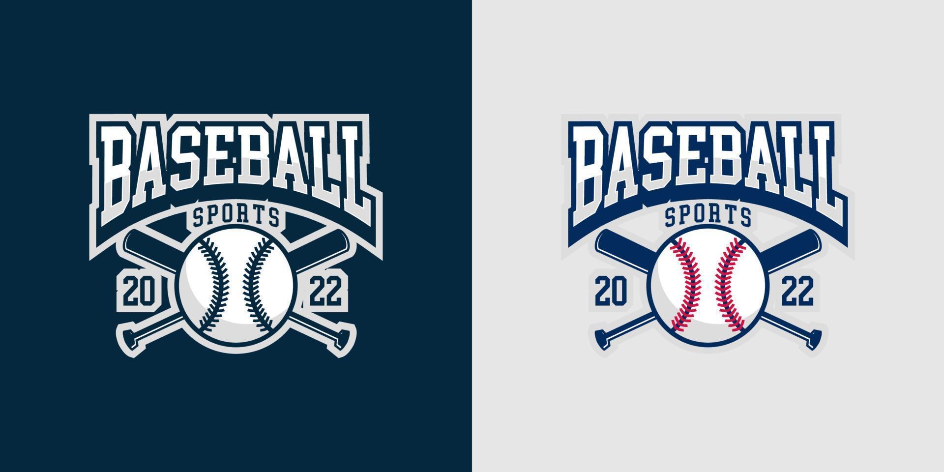 Baseball-Logo-Vorlage. modernes Logo und Symbol des Sports. fledermausstock- und helmkonzept. Vektor eps 10.