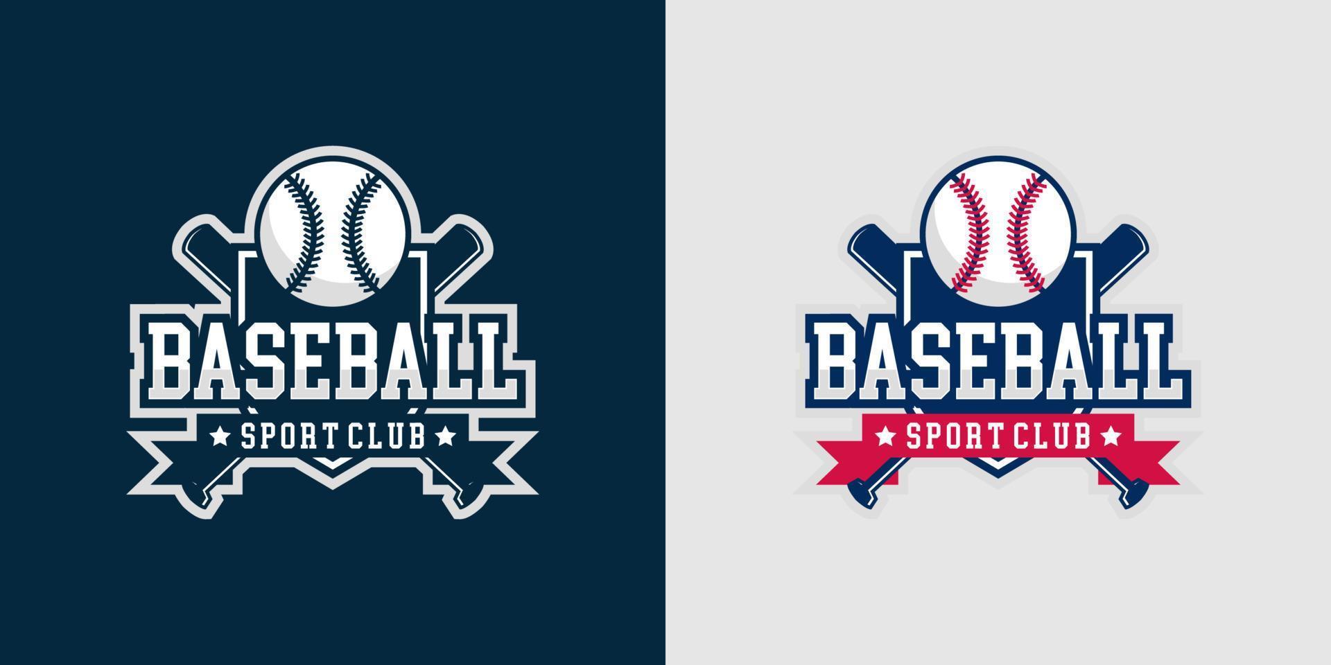 Baseball-Logo-Vorlage. modernes Logo und Symbol des Sports. fledermausstock- und helmkonzept. Vektor eps 10.