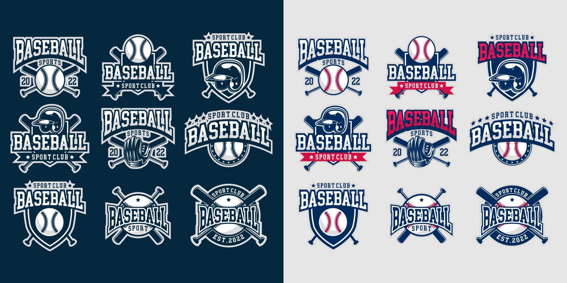 Baseball-Logo-Vorlage. modernes Logo und Symbol des Sports. fledermausstock- und helmkonzept. Vektor eps 10.