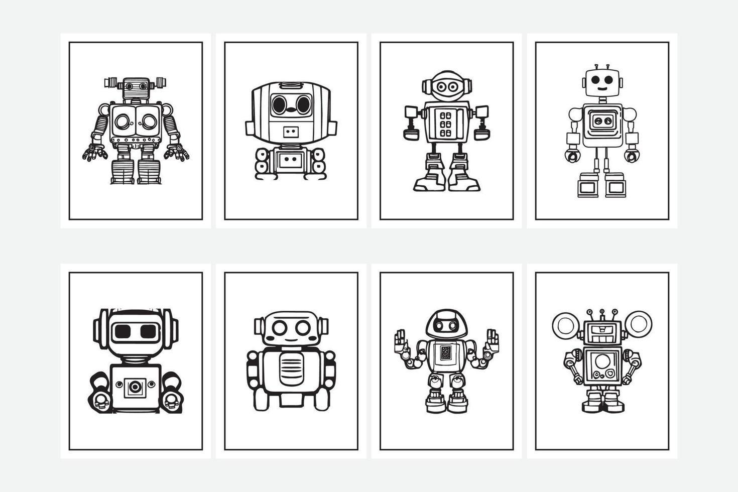 niedliche roboter malvorlagen vektordesign vektor