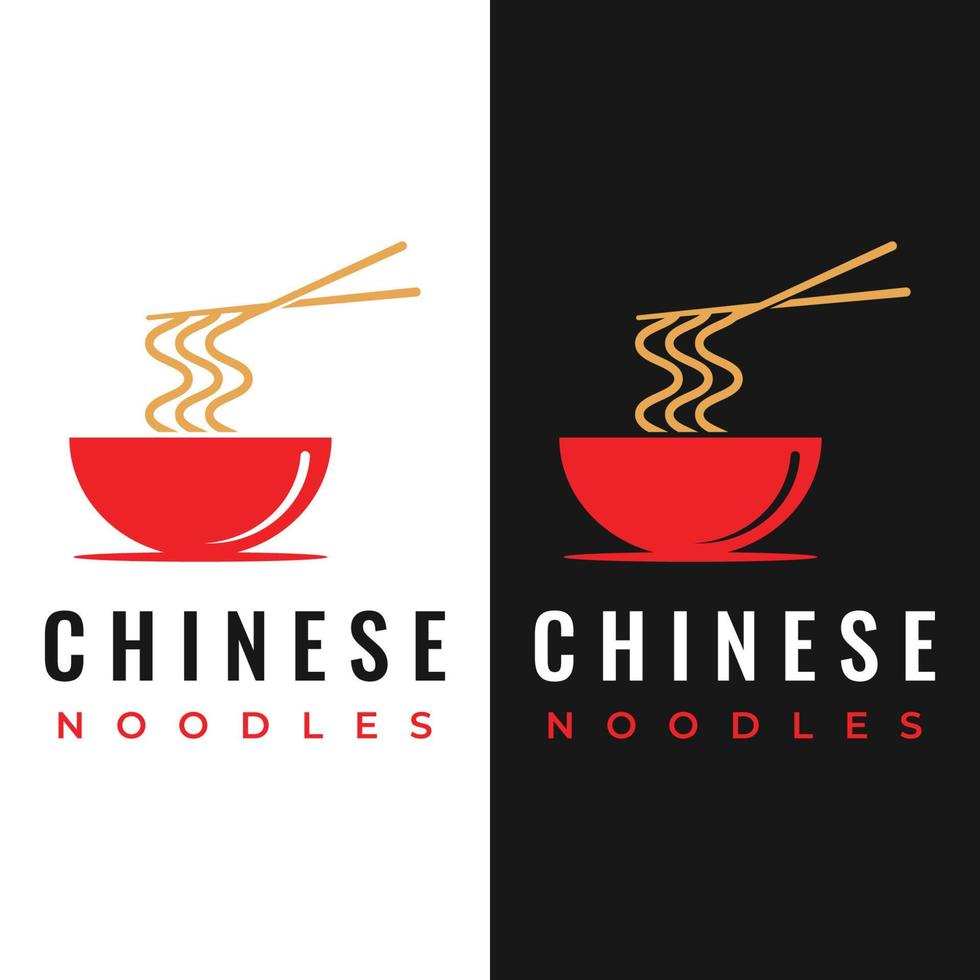 Logo-Design-Vorlage für köstliche chinesische und japanische Nudelsuppe und Ramen-Gerichte asiatische Speisen. Logos für Unternehmen, Restaurants, Cafés und Geschäfte. vektor