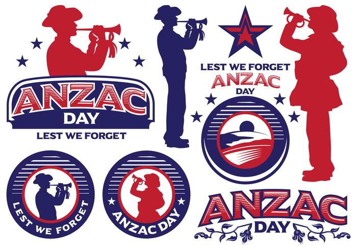 Anzac Day etiketter vektor