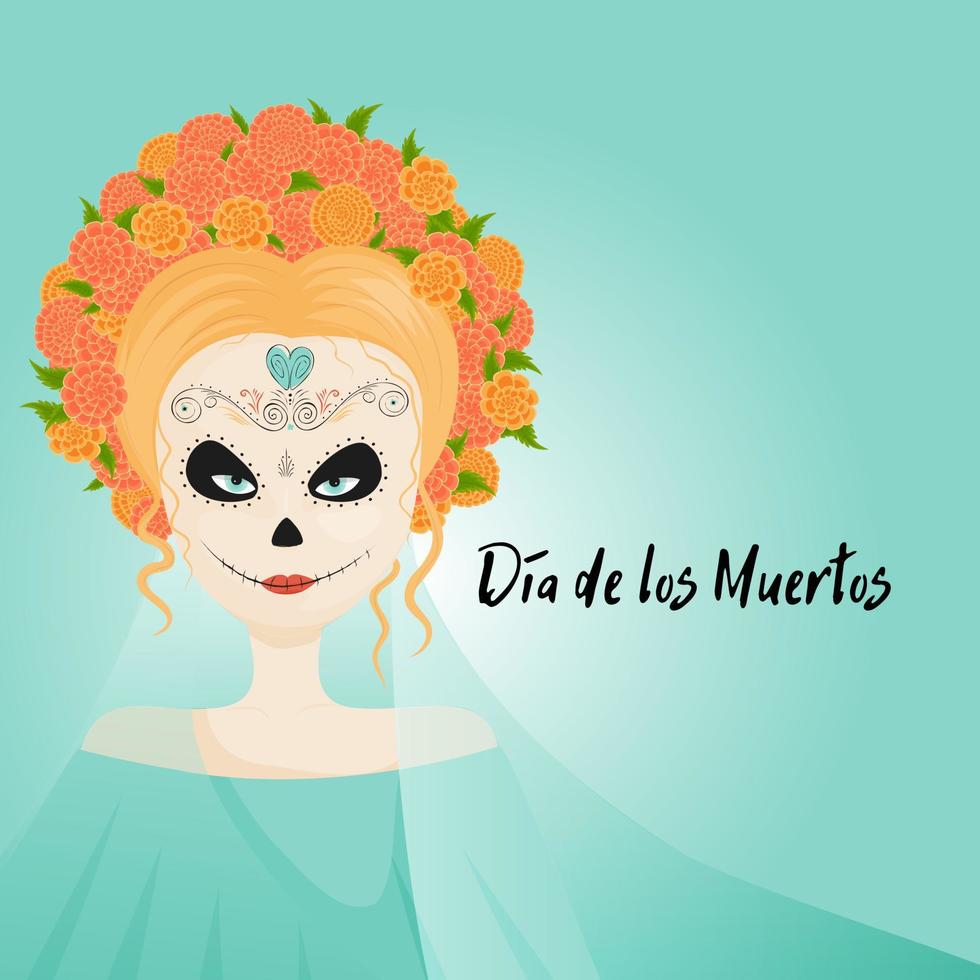 muertos catrina vykort turkos vektor