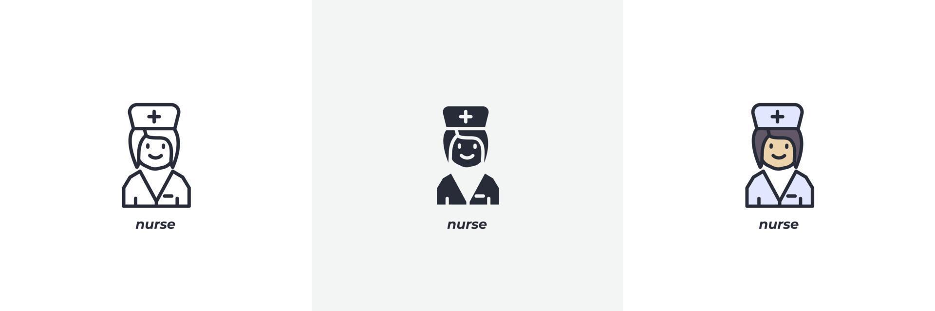 sjuksköterska ikon. linje, fast och fylld översikt färgrik version, översikt och fylld vektor tecken. aning symbol, logotyp illustration. vektor grafik