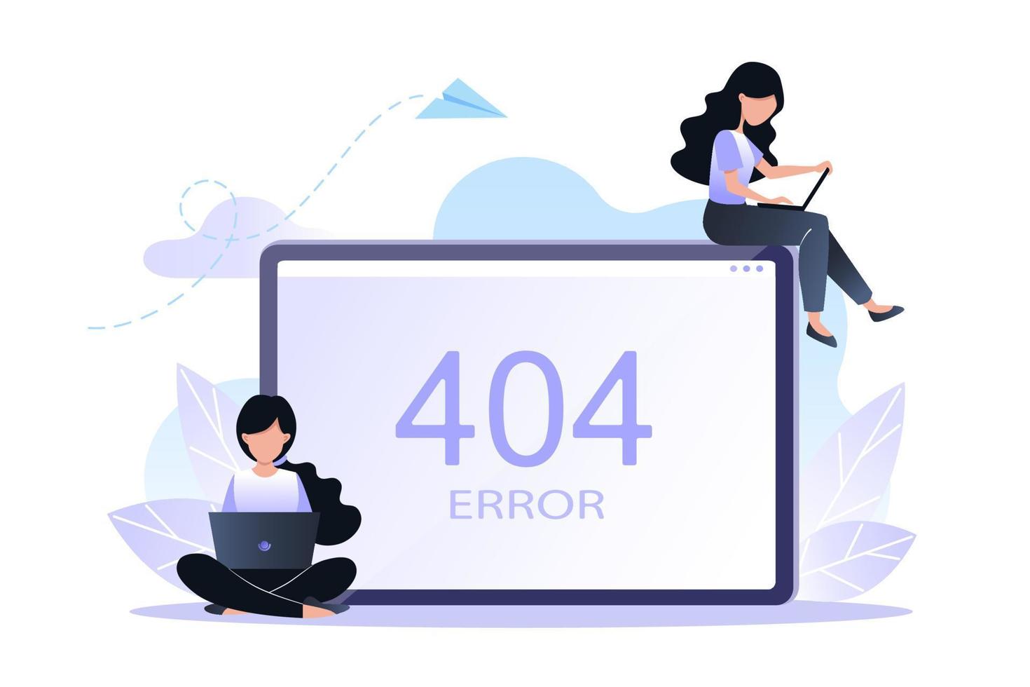 fel 404 sida eller fil inte hittades med människor begrepp vektor