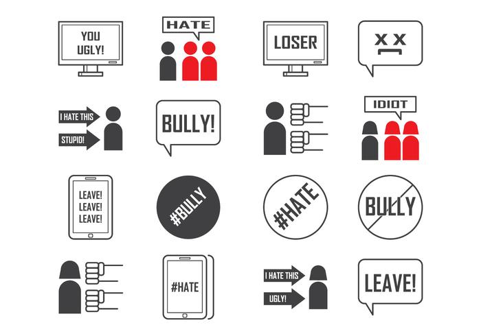 Gratis Social och Cyber ​​Bullying Icon Vector