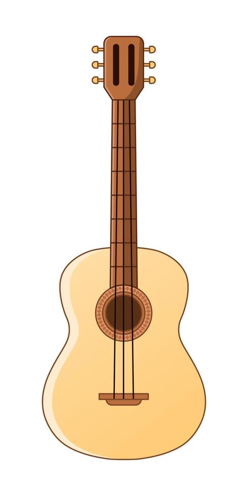 akustisk gitarr på en vit bakgrund. musikalisk instrument. vektor illustration.