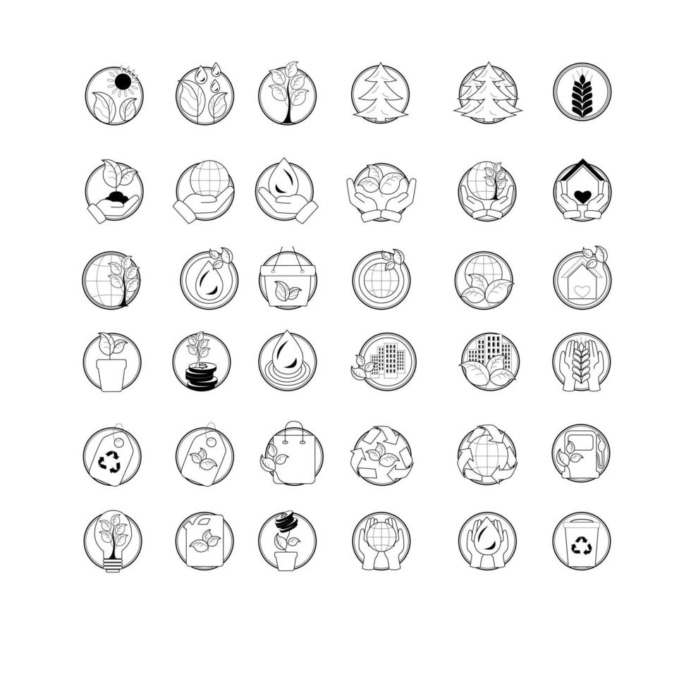 en uppsättning av ikoner spara de ekologi av de jorden. en uppsättning av ikoner i en minimalistisk stil. enkel symboler vektor
