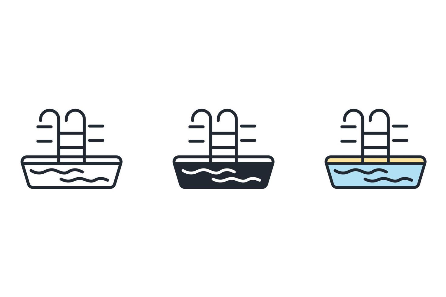 Poolsymbole symbolen Vektorelemente für das Infografik-Web vektor