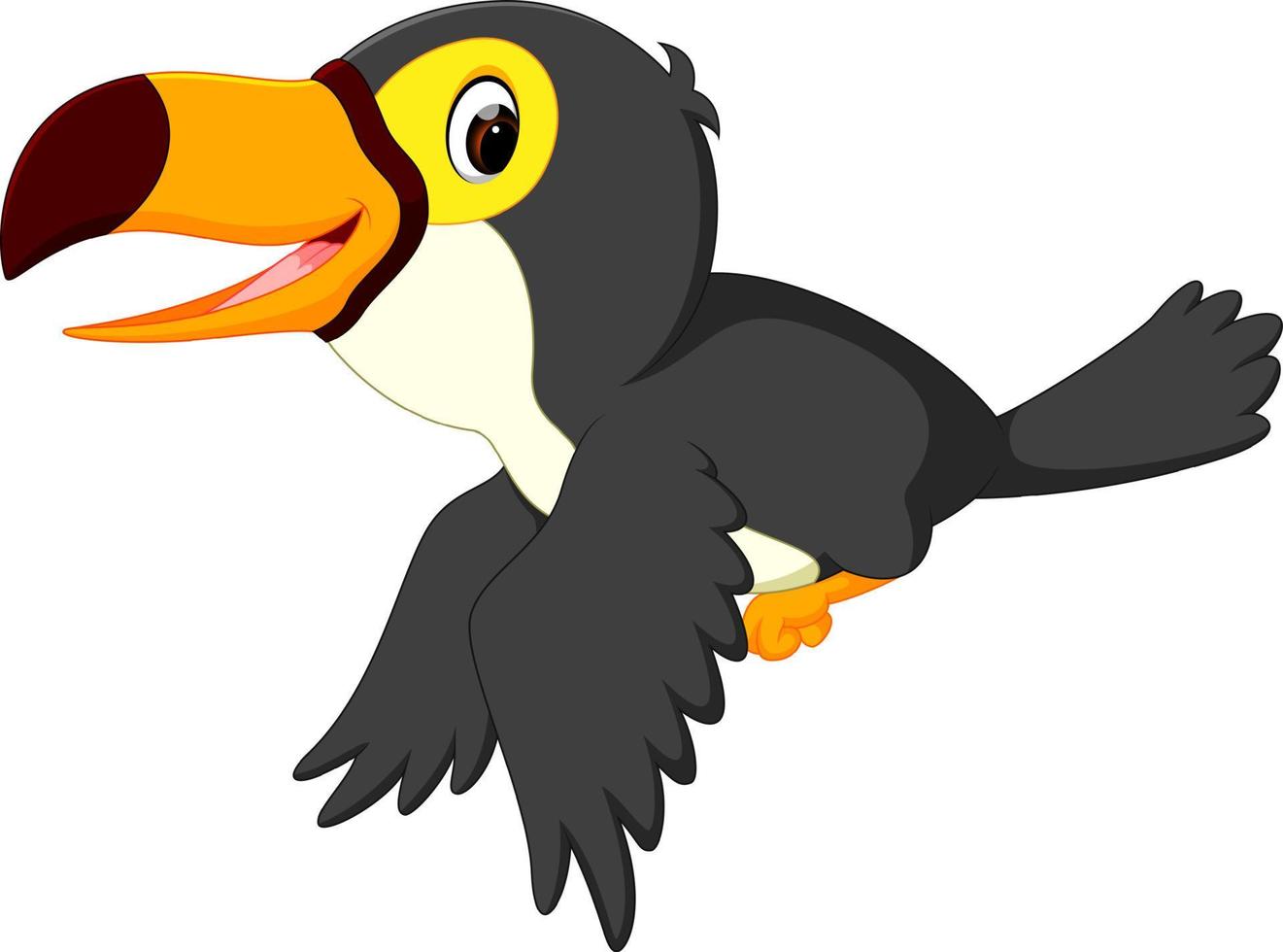 glücklicher vogel tukan fliegen vektor