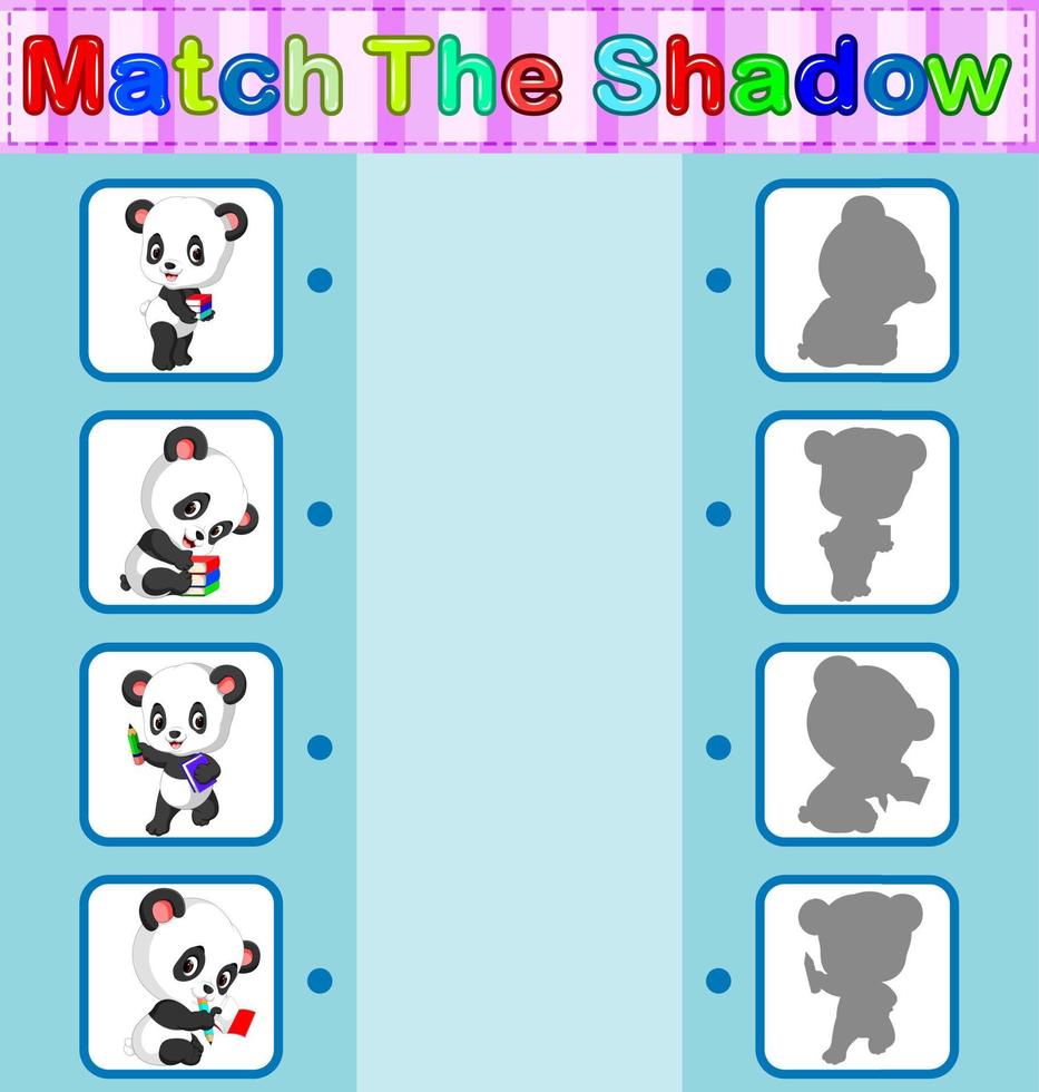Finden Sie den richtigen Schatten des Pandas vektor
