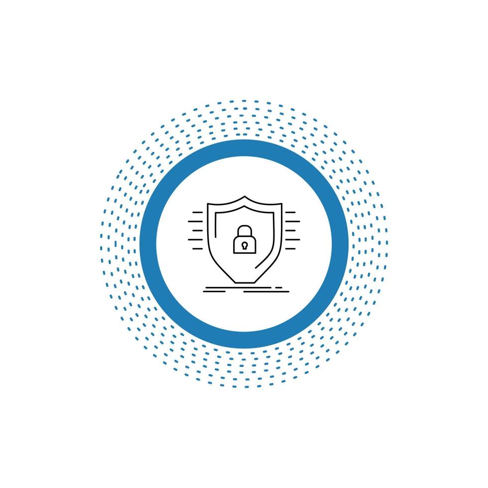 Verteidigung. Firewall. Schutz. Sicherheit. Symbol für Schildlinie. vektor isolierte illustration