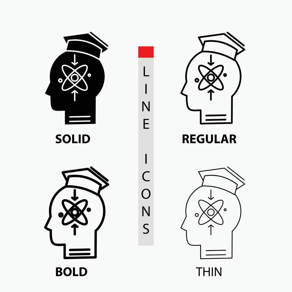 Fähigkeit. Kopf. Mensch. Wissen. Fertigkeitssymbol in dünn. regulär. fette Linie und Glyphenstil. Vektor-Illustration vektor
