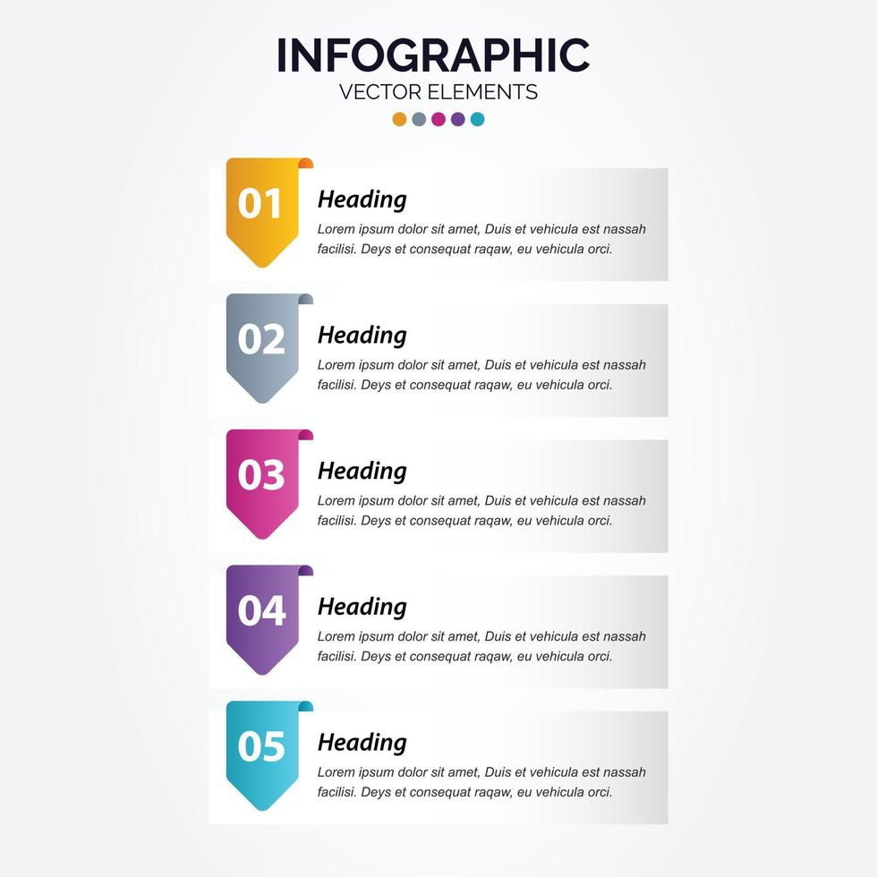 presentation företag vertikal infographic mall med 5 alternativ vektor