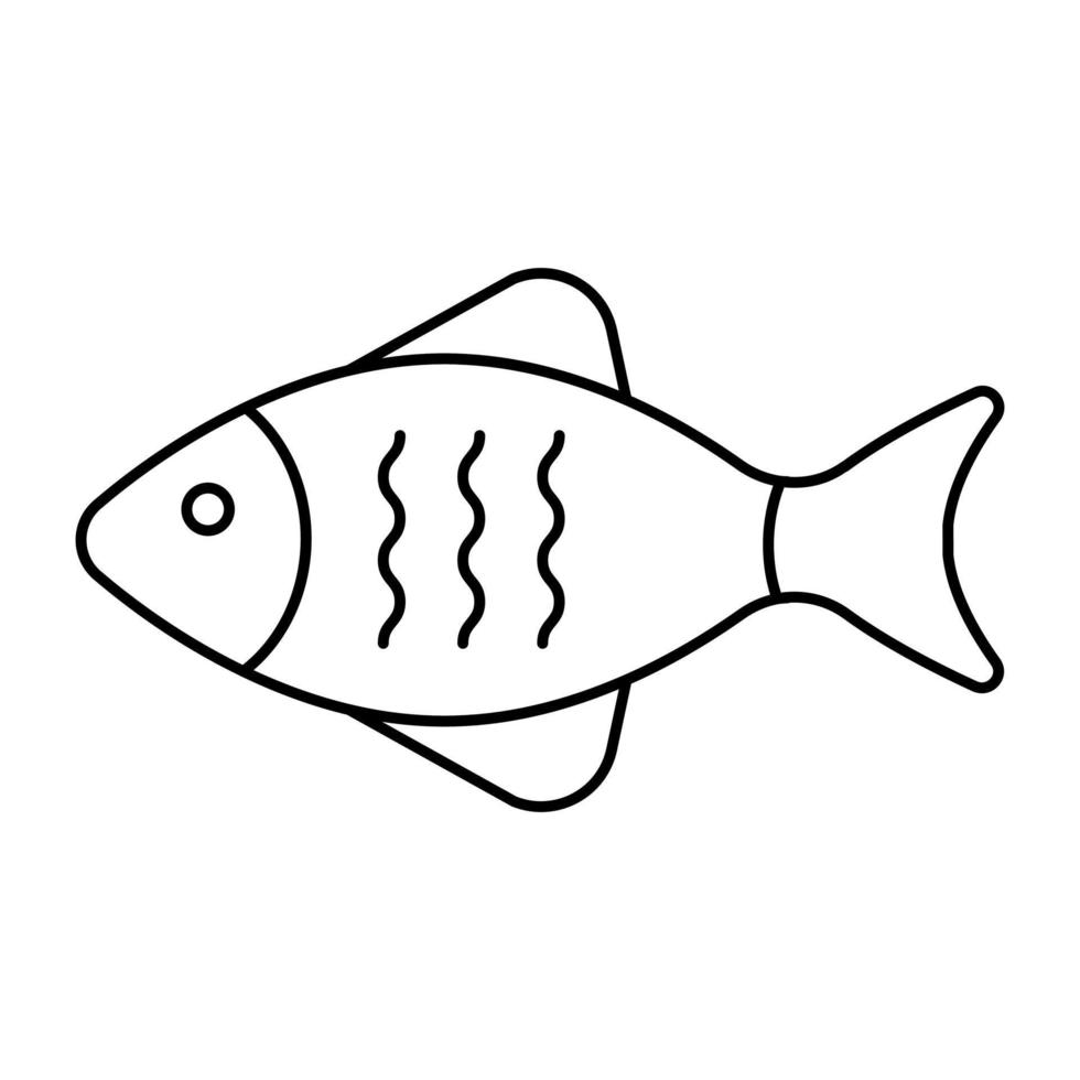 eine flache Designikone von Fischen vektor