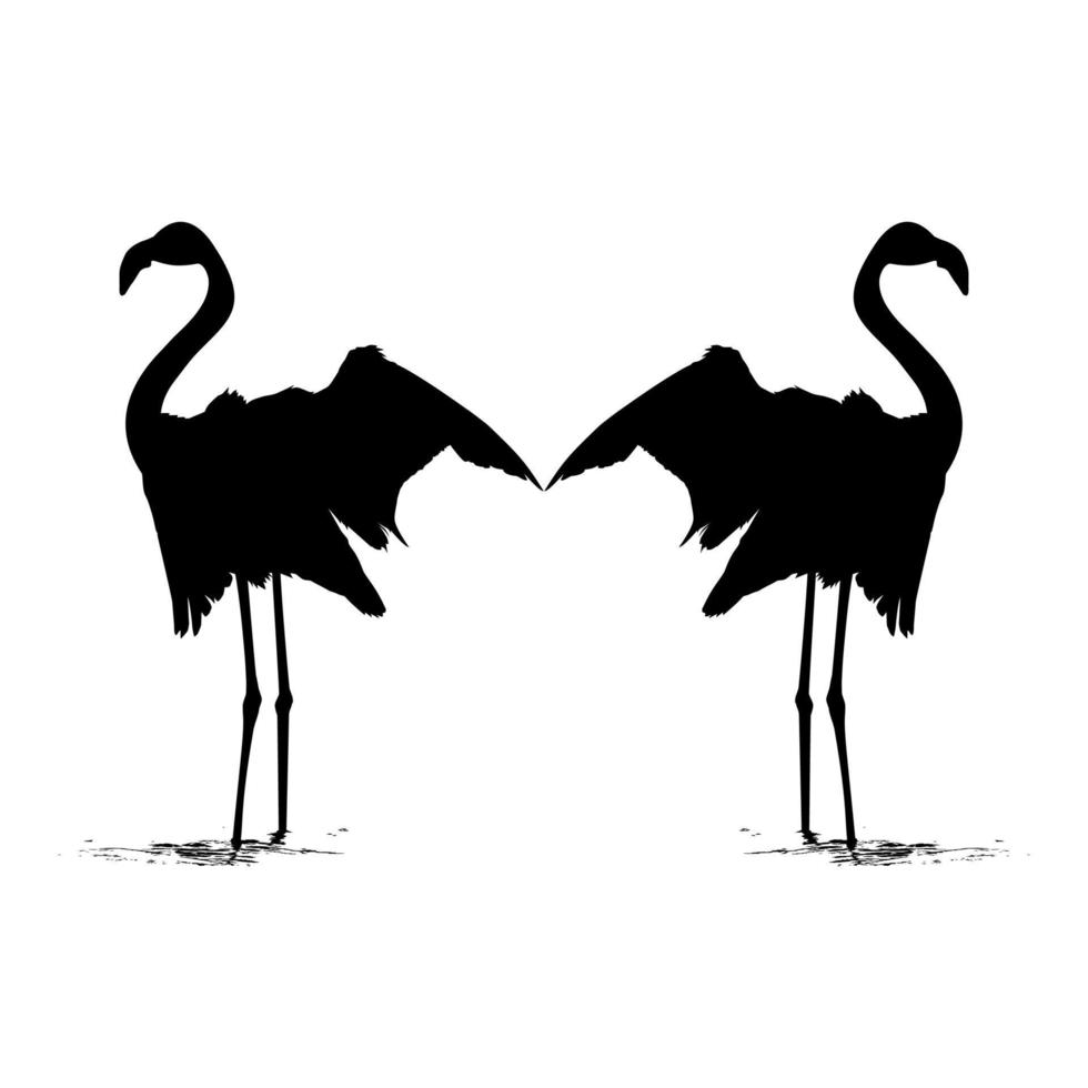 par av de dans flamingo silhuett för ikon, symbol, logotyp, konst illustration, piktogram, hemsida, eller grafisk design element. vektor illustration