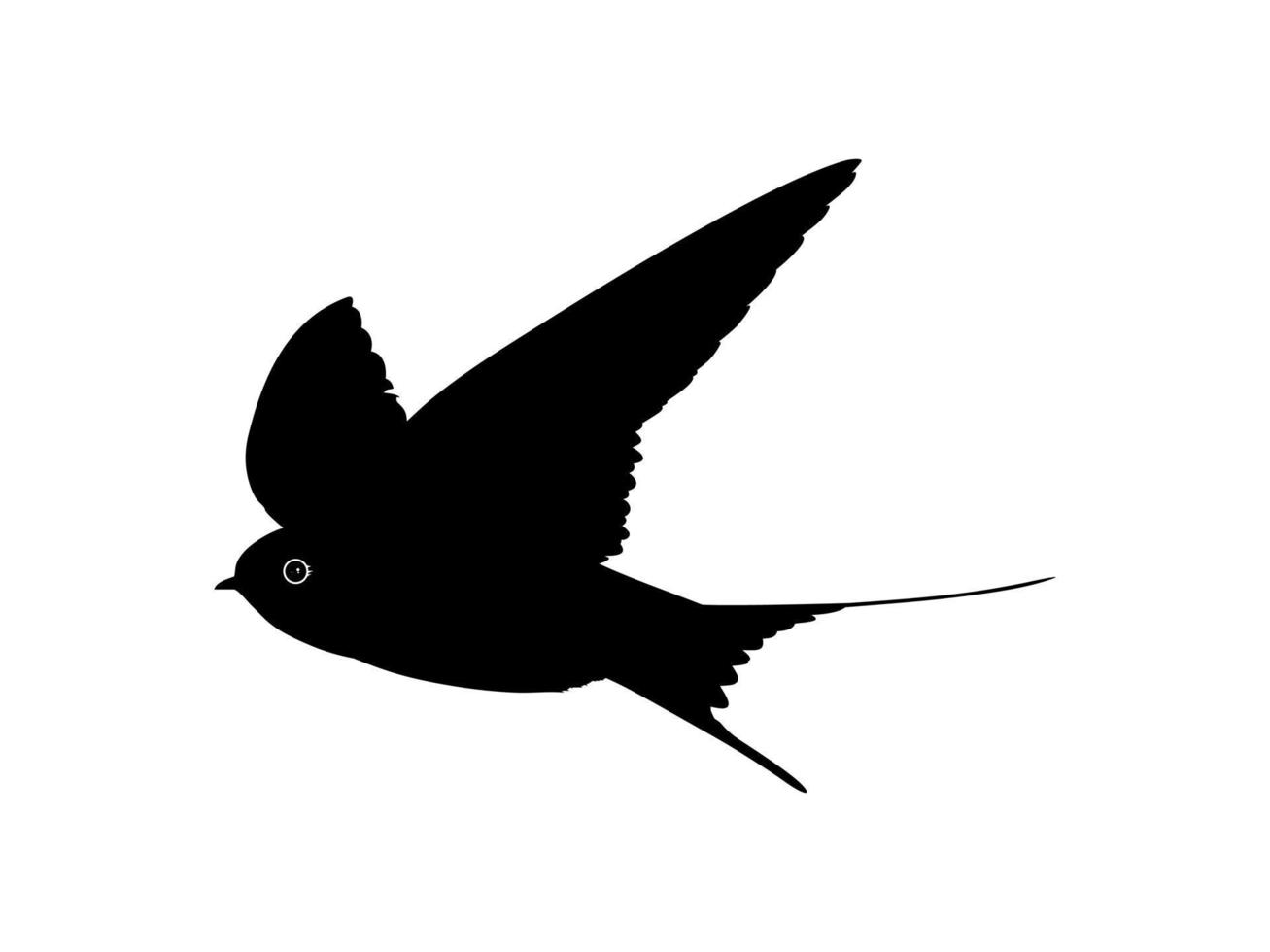 fliegende Schwalbenvogelsilhouette für Logo, Piktogramm, Website. Kunstillustration oder Grafikdesignelement. Vektor-Illustration vektor