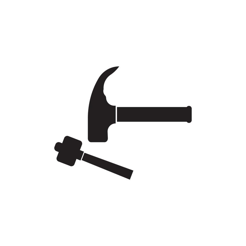 Hammer-Symbol-Logo, Vektordesign vektor