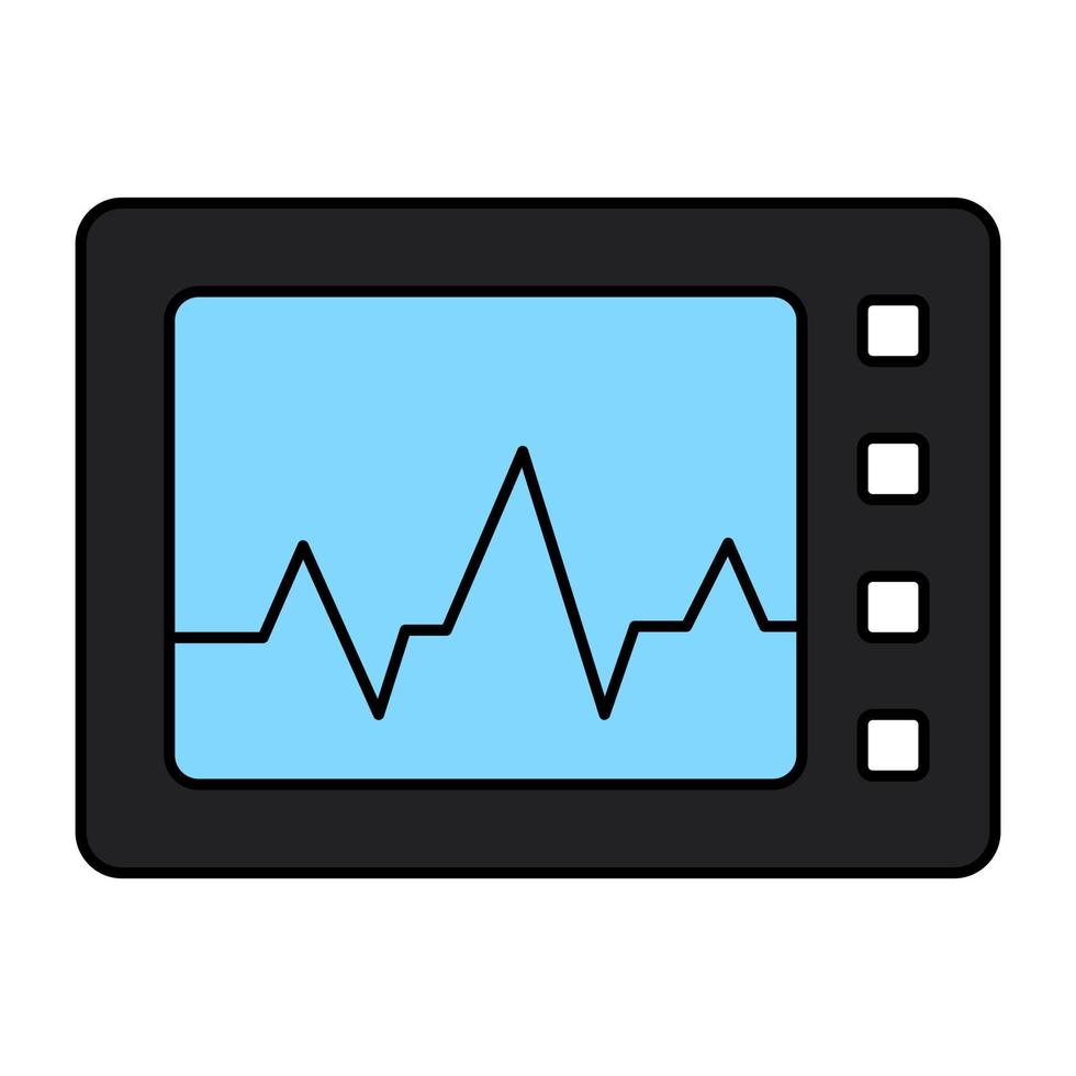 en unik designikon för EKG-monitor vektor