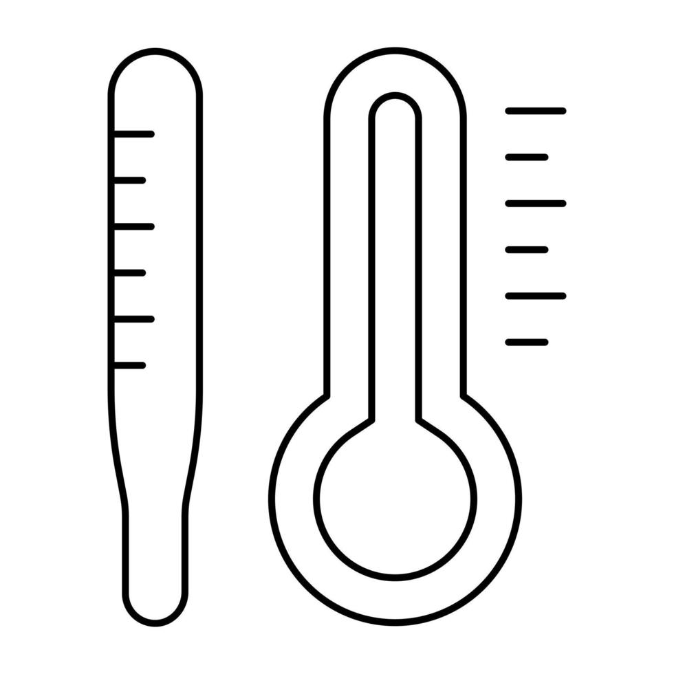 eine bearbeitbare Designikone des Thermometers vektor