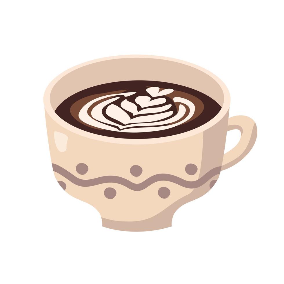 Kaffee Latte in einer Tasse. vektor