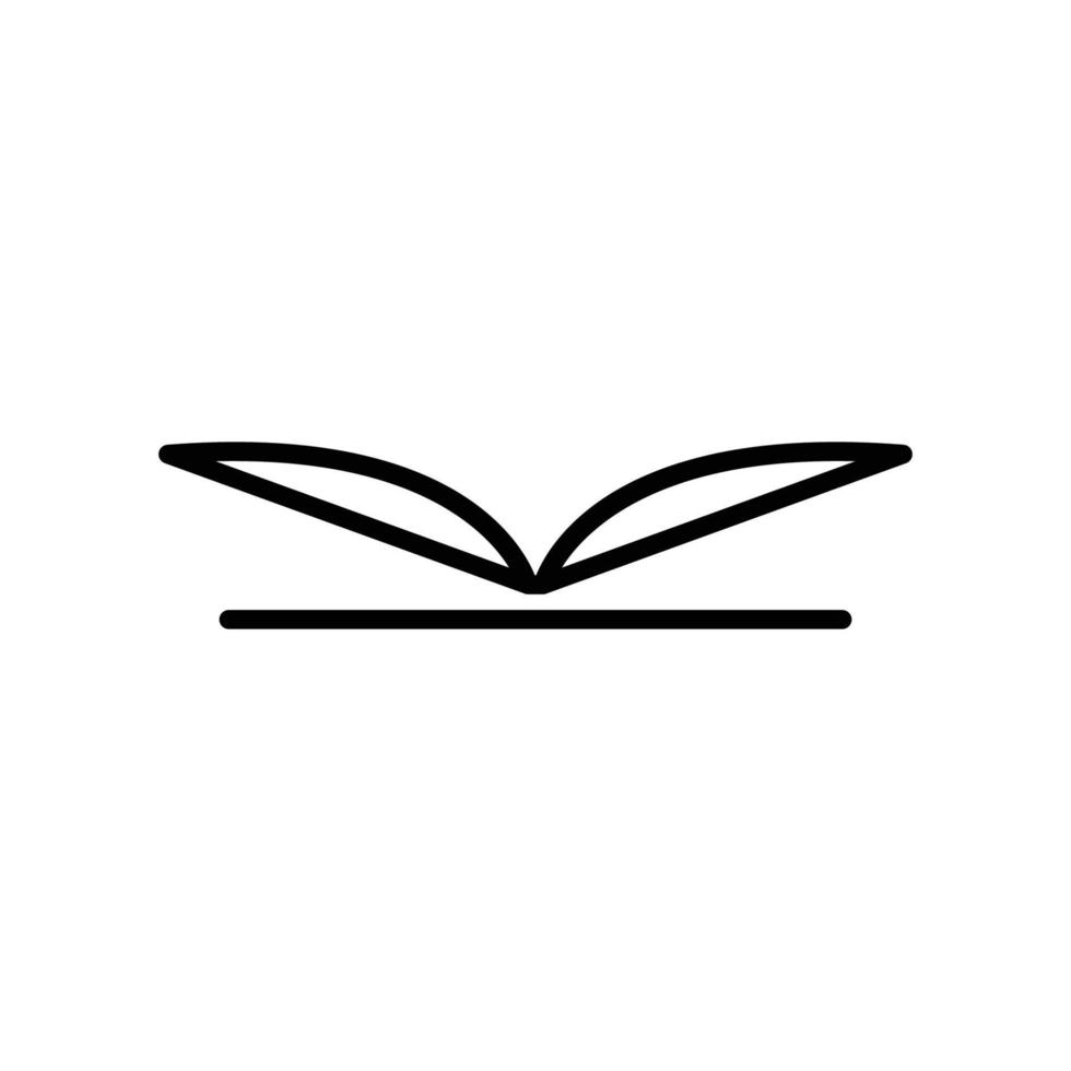 Abbildung des Symbols für die offene Buchlinie. Symbolabbildung im Zusammenhang mit Lesen. einfaches Vektordesign editierbar. vektor