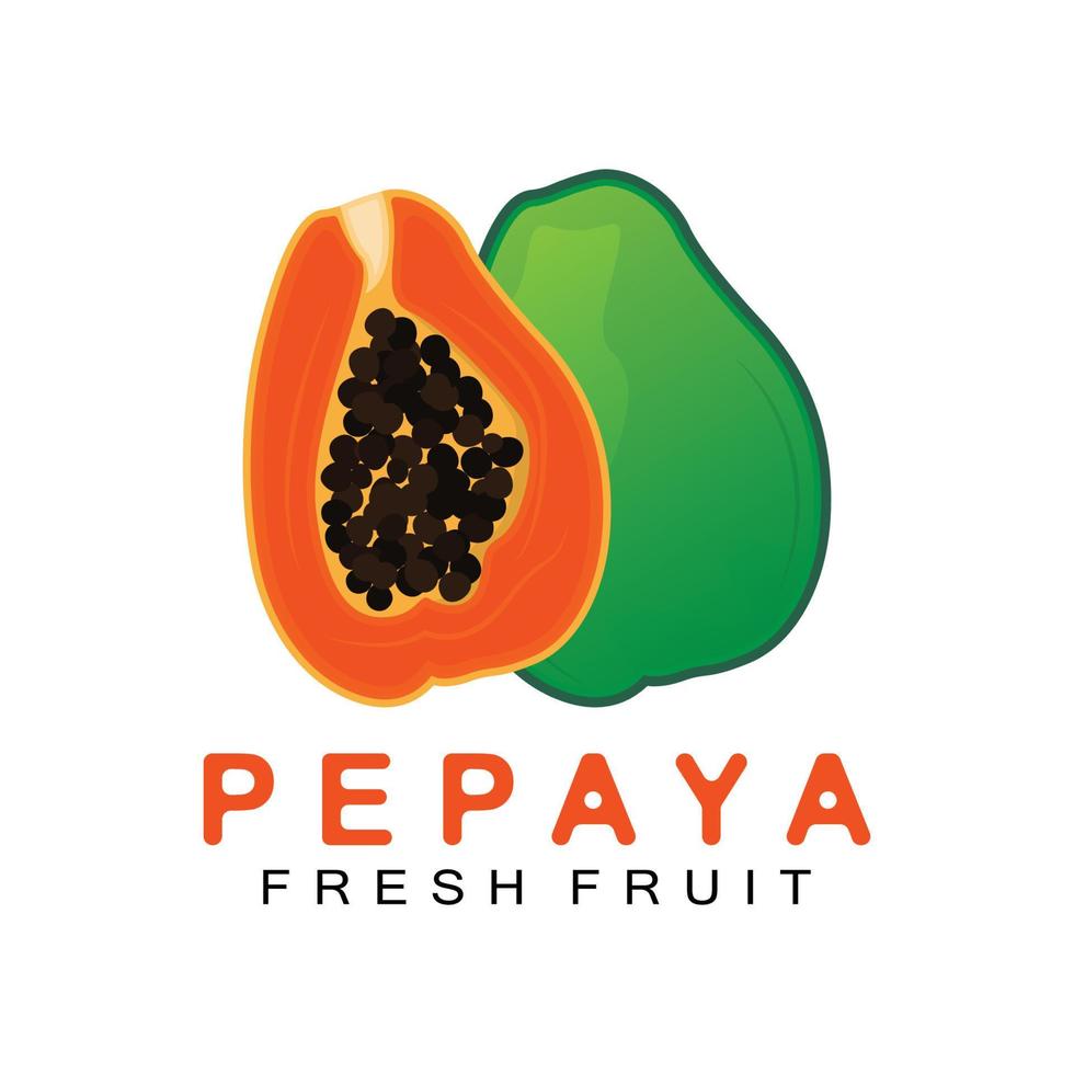 texturerad orange frukt design papaya logotyp, papaya träd varumärke produkt märka vektor, frukt marknadsföra vektor