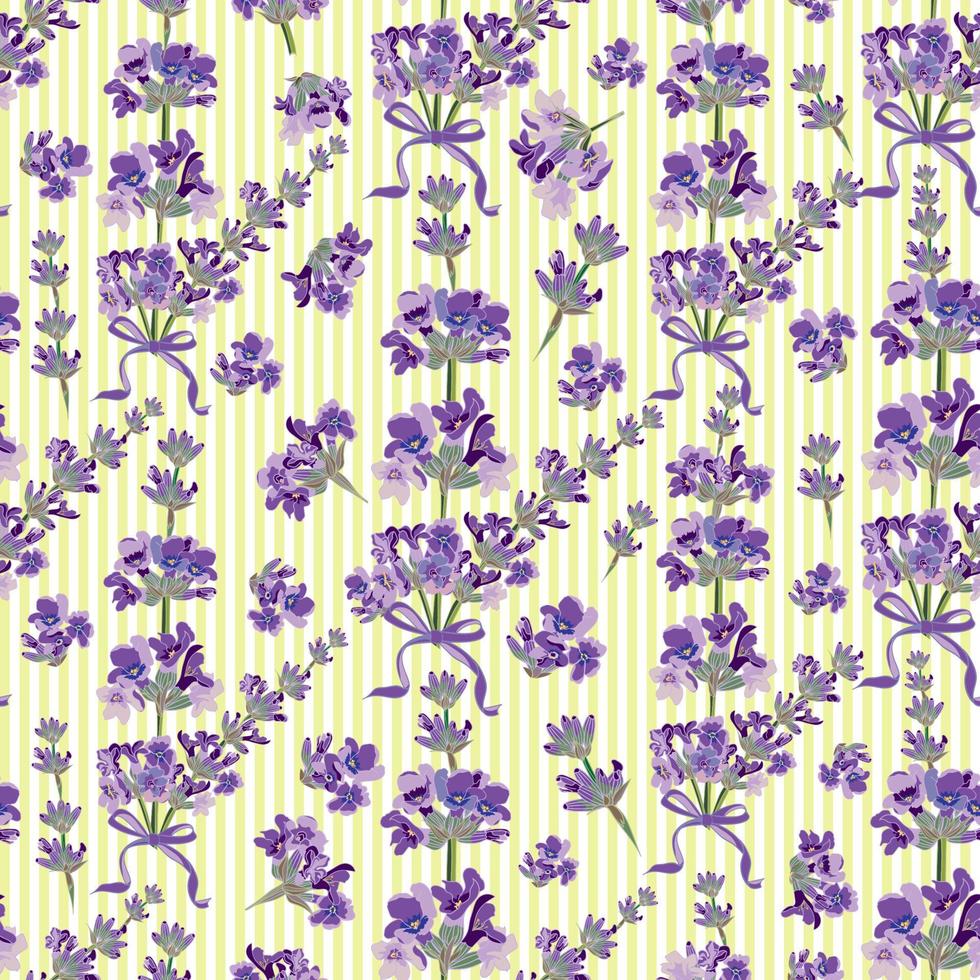 nahtloser lavendel blüht hintergrund. Botanische Illustration. vektor